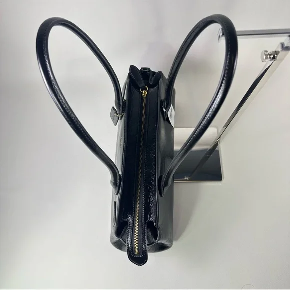 NEW/NWT Women’s Coach Empire Carryall Bag 34 Satchel Glazed Black - Picture 6 of 13